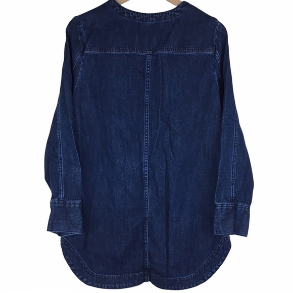 FREE PEOPLE Denim Tunic Top Jean Dress Neapolitan Dreams Lace Up Long Sleeve S - Picture 5 of 13
